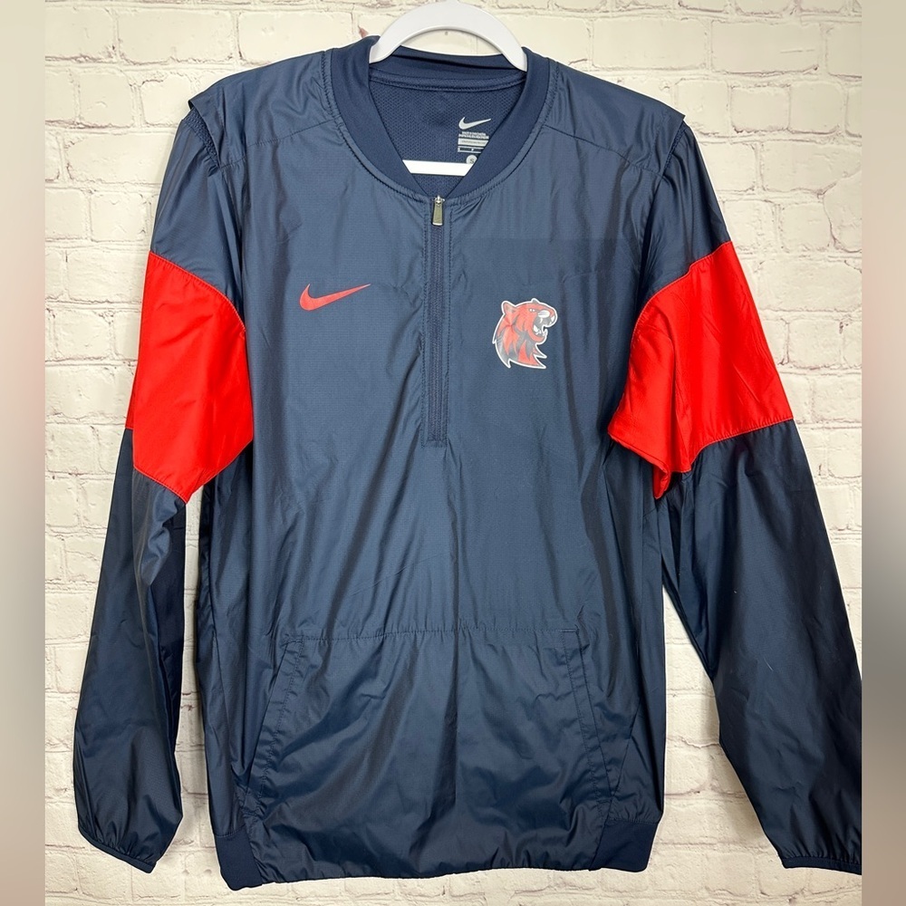Nike Windbreaker Jacket Track Lightweight 1/3 zip poullover, sz S Cougar mascot